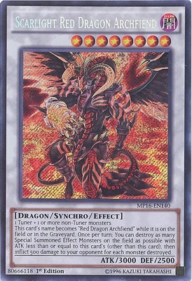 Yu-Gi-Oh Card - MP16-EN140 - SCARLIGHT RED DRAGON ARCHFIEND (secret rare holo)-image