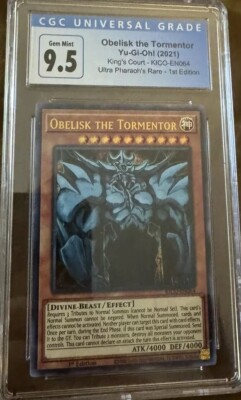CGC 9.5 Gem Mint Obelisk the Tormentor KICO-EN064 1ST EDITION-image