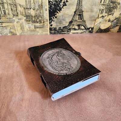 Hours Embossed Leather Journal Brown journal Notebook, Dairy, Personalized Gift.-image