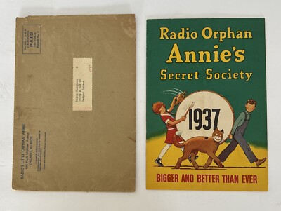 Radio Orphan Annie Secret Society Club 1937 Manual Premium With Envelope Rare-image
