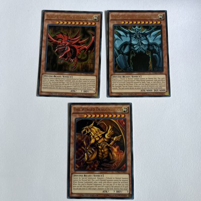 Yugioh! Full set Egyptian God Cards Ra Obelisk Slifer LDK2-image