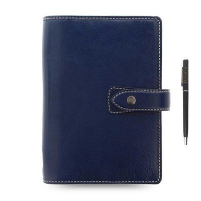 Malden Personal Navy Leather Organizer Agenda Calendar Bundle with DiLoro Bal...-image