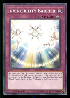 Yugioh Invincibility Barrier #MP19-EN211 2019 Gold Sarcophagus Tin Mega Pack LP-image