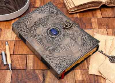 Book Of Shadows, Leather Grimoire, Leather Journal, Magic Book, Celtic journal-image