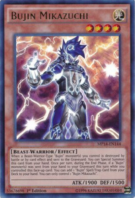 Yu-Gi-Oh Card - MP14-EN144 - BUJIN MIKAZUCHI (ultra rare holo) - NM/Mint-image