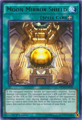 Yugioh! Moon Mirror Shield - MP16-EN039 - Rare - 1st Edition Near Mint, English-image