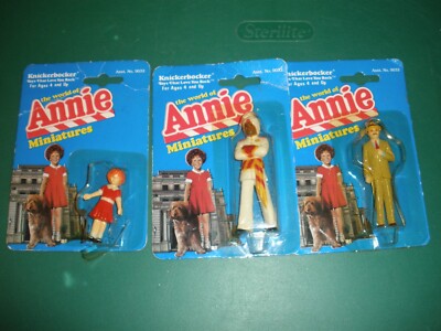 Lot of 3 NEW NOS Vintage Knickerbocker Annie Miniature Figures (N21)-image
