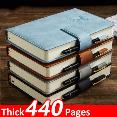 Thick PU Leather Journal A5 Notebook Lined Paper Writing Diary Planner 440 Pages-image