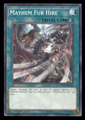 Yugioh Mayhem Fur Hire #MP19-EN255 2019 Gold Sarcophagus Tin Mega Pack LP-image