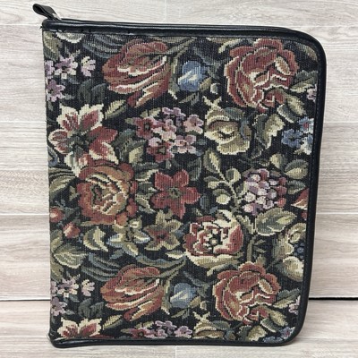 Vtg Avery Power Case Brocade Tapestry Planner Cover & 3 Ring Binder EPC-image