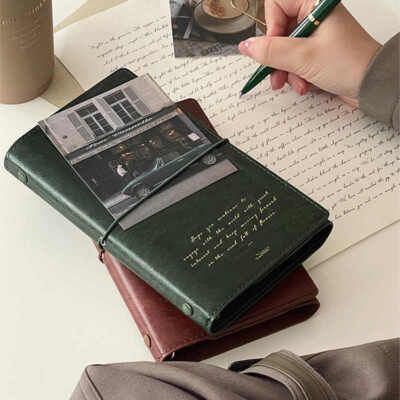 PU Leather Refillable Journal A6 Notebook Lined Paper Writing Diary 160 Pages-image