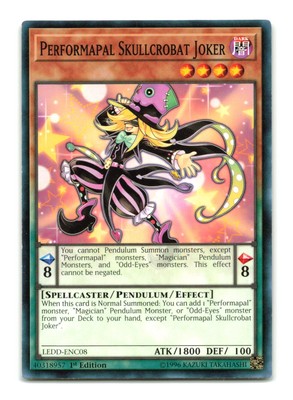 Performapal Skullcrobat Joker - LEDD-ENC08 1st Edition - YuGiOh-LP-image