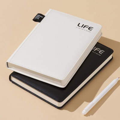 Thick 256 Pages PU Leather Office Journal A5 Notebook Lined Paper Writing Diary-image