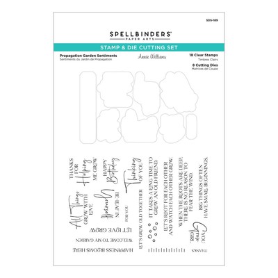 Spellbinders Stamp & Die Set By Annie Williams-Propagation Garden Sentiments-image