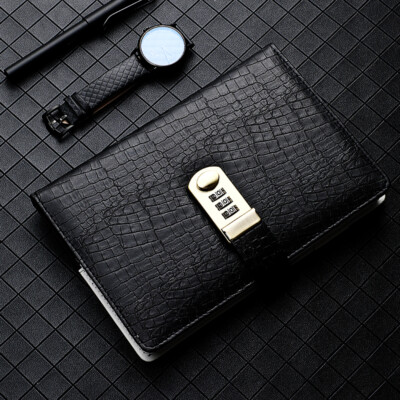 PU Leather Vintage Journal A5 Lock Notebook Lined Paper Writing Diary 276 Pages-image