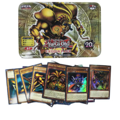 Yu-Gi-Oh! EXODIA Golden Holographic White Dragon Duel Card with Collectible Tin-image