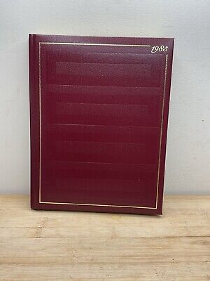 1985 Leather Bound Calendar Planner Event Book -image