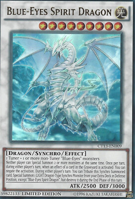 Yugioh 3x Blue-Eyes Spirit Dragon x3 - CT13-EN009 Ultra Rare Limited Edition NM-image