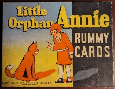 Vintage 1935 Little Orphan Annie Rummy Set with Original Box 35 Cards-image