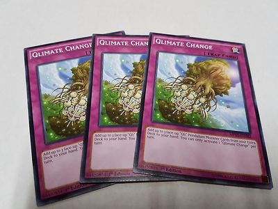 3x Yu-Gi-Oh 2015 Mega-Tin Mega Pack  #MP15-EN182 Qlimate Change-image