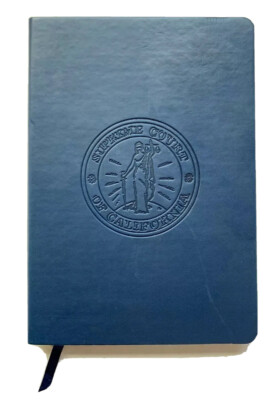 SUPREME COURT OF CALIFORNIA LEATHER BOUND NOTEBOOK with BOOKMARK, BLUE-image