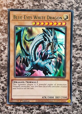 Yugioh LDS2-EN001 Blue-Eyes White Dragon 1st Edition Ultra Rare GREEN NM-image