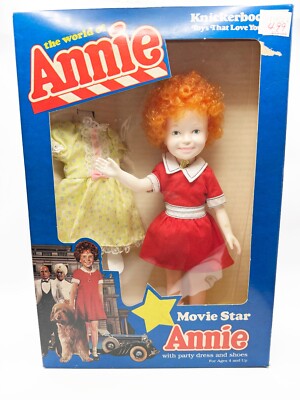 Annie 10” Doll with Party Dress in box 1980s Knickerbocker Toys vintage-image
