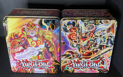 Lot of 2 EMPTY YuGiOh! 2014 Mega Tin Fire Fist Tiger King + Bujintei Susanowo-image