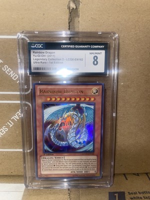 2011 Yugioh Legendary Collection 2 Rainbow Dragon UR 1st Ed - CGC 8-image