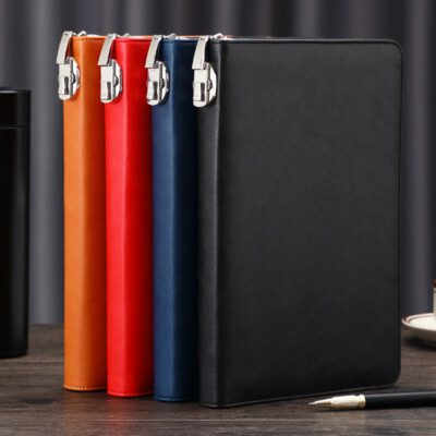 Faux Leather Zipper Journal Notebook Refillable Paper Writing Diary 152 Pages-image