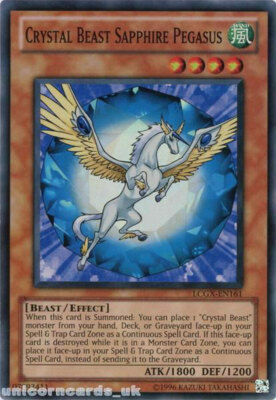 Yugioh! LP Crystal Beast Sapphire Pegasus - LCGX-EN161 - Super Rare - Unlimited -image