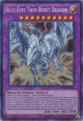 Near Mint x 1 Blue-Eyes Twin Burst Dragon - MP17-EN056 - Secret Rare - 1st Editi-image