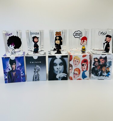 ROCK/POP BANDS/SINGERS /Peanuts Characters  SHOT Glasses W/boxes-image
