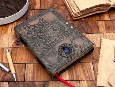Book Of Shadows Celtic Leather Journal Magic Book The Morrigan Leather grimoire-image
