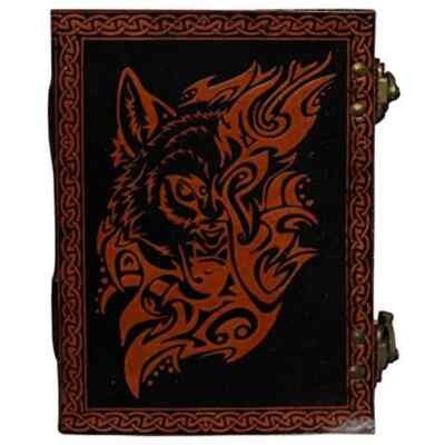 New Handmade Vintage Leather Refillable Journals Wolf Color Notebook-image