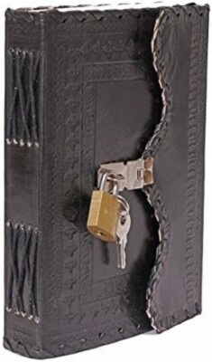 Handmade Leather Diary Journal With Lock Notepad Writing Book With Lock And Key-image