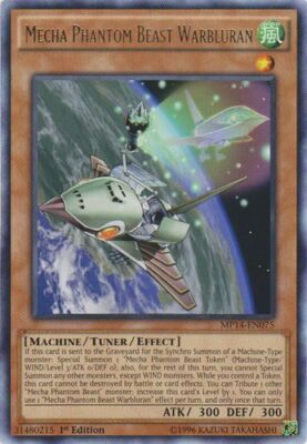 Mecha Phantom Beast Warbluran - MP14-EN075 - Rare - 1st Edition NM YuGiOh!  2014-image