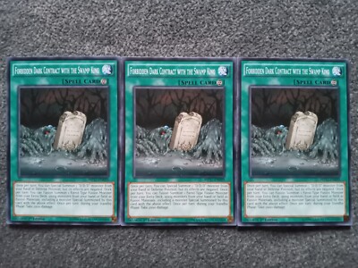 YUGIOH X3 FORBIDDEN DARK CONTRACT WITH THE SWAMP KING PLAYSET  1ST EDITION NM-image