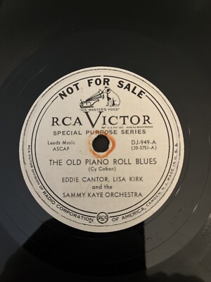 Eddie Cantor Juke Box Annie - The Old Piano Roll Blues 78 RCA Victor PROMO VG+-image