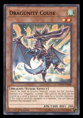 Yugioh Dragunity Couse #MP19-EN088 2019 Gold Sarcophagus Tin Mega Pack LP-image