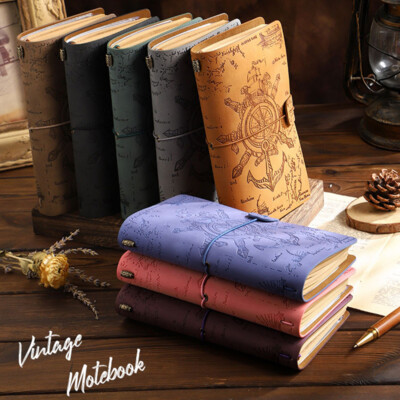 PU Leather Vintage Journal A6 Notebook Lined Paper Writing Diary 324 Pages-image