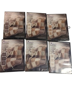 Lot of 6 Annie’s Crochet Afghan Stitch Sampler DVDs BRAND NEW Sealed Partial Set-image