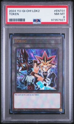 YGO PSA 8 TOKEN 2024 YU-GI-OH! LDK2 #ENT01 GRADED NM-MINT KONAMI GAME CARD TPHLC-image