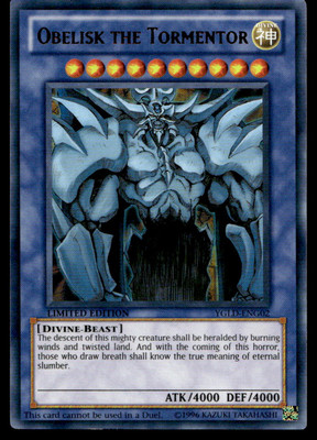 Yu-Gi-Oh TCG #YGLD-ENG02 Obelisk the Tormentor Limited Edition Ultra Rare LP-image