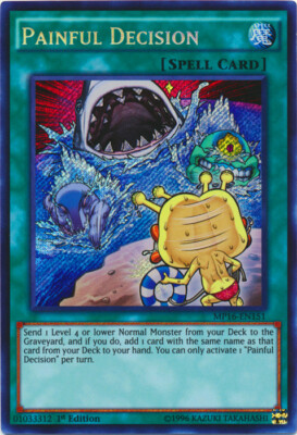 Yugioh! LP Painful Decision - MP16-EN151 - Secret Rare - 1st Edition Lightly Pla-image
