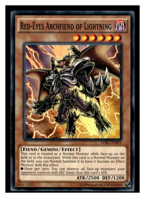 2016 Yu-Gi-Oh! #LDK2-ENJ03 Red-Eyes Archfiend of Lightning-image