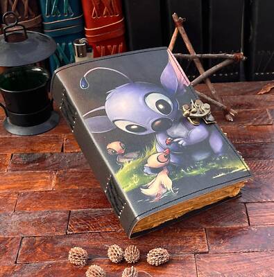 Handmade Stich Printed Blank Notebook Leather Journal Diary For Unisex Adult-image