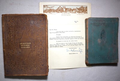 LOT OF 2 ROYCROFT BOOKS E. H. NOTEBOOK; IN MEMORIAM and ELBERT HUBBARD II LETTER-image