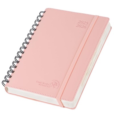 Daily Planner 2025-2026 One Page per Day (6'' x 8.5'') with Spiral Bound Leat...-image