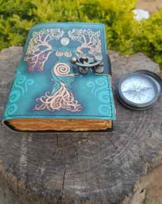 Indian handmade leather journal mother of earth deckle edge paper notebook-image